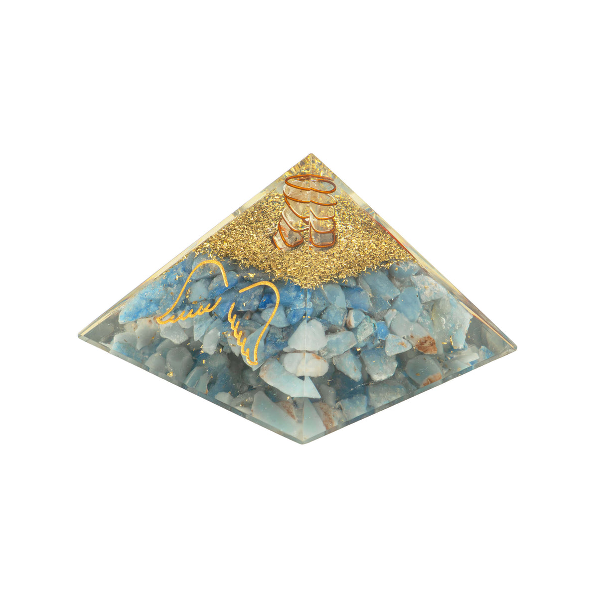 Orgonit Pyramide Angelit mit Engelsflügel