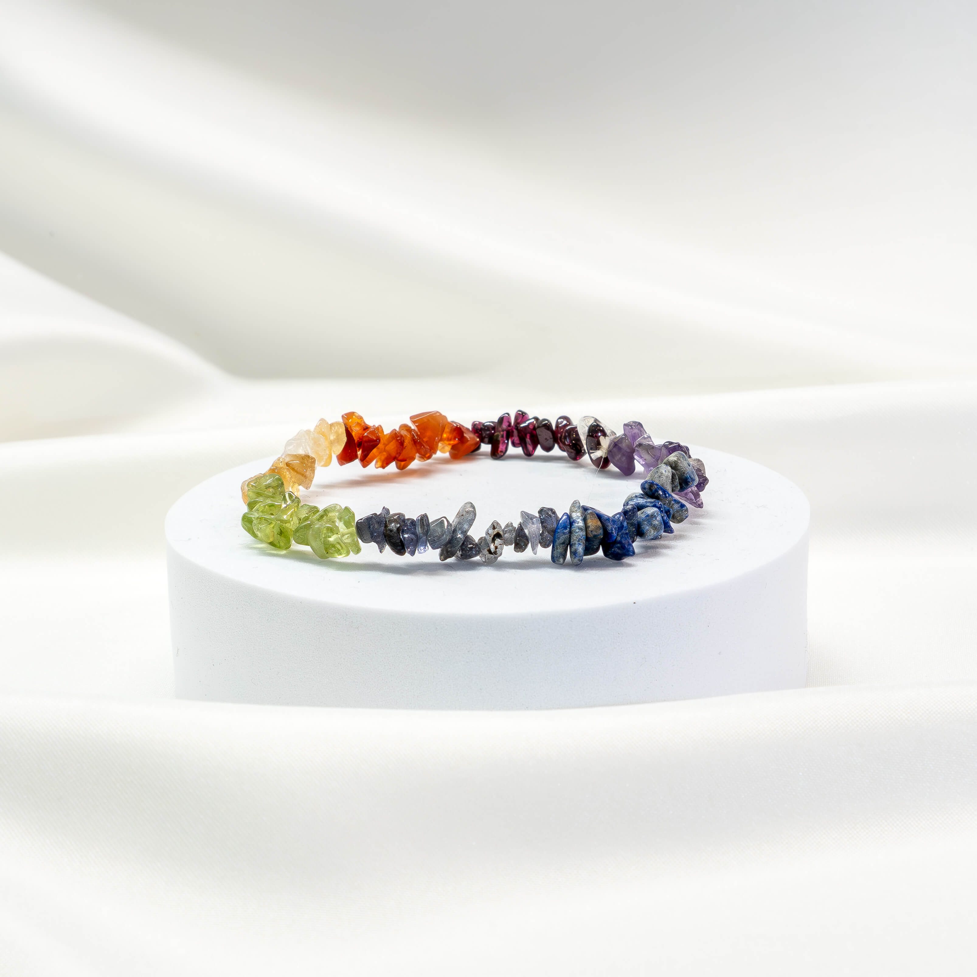 Armband 7 Chakras Edelsteinchips elastisch