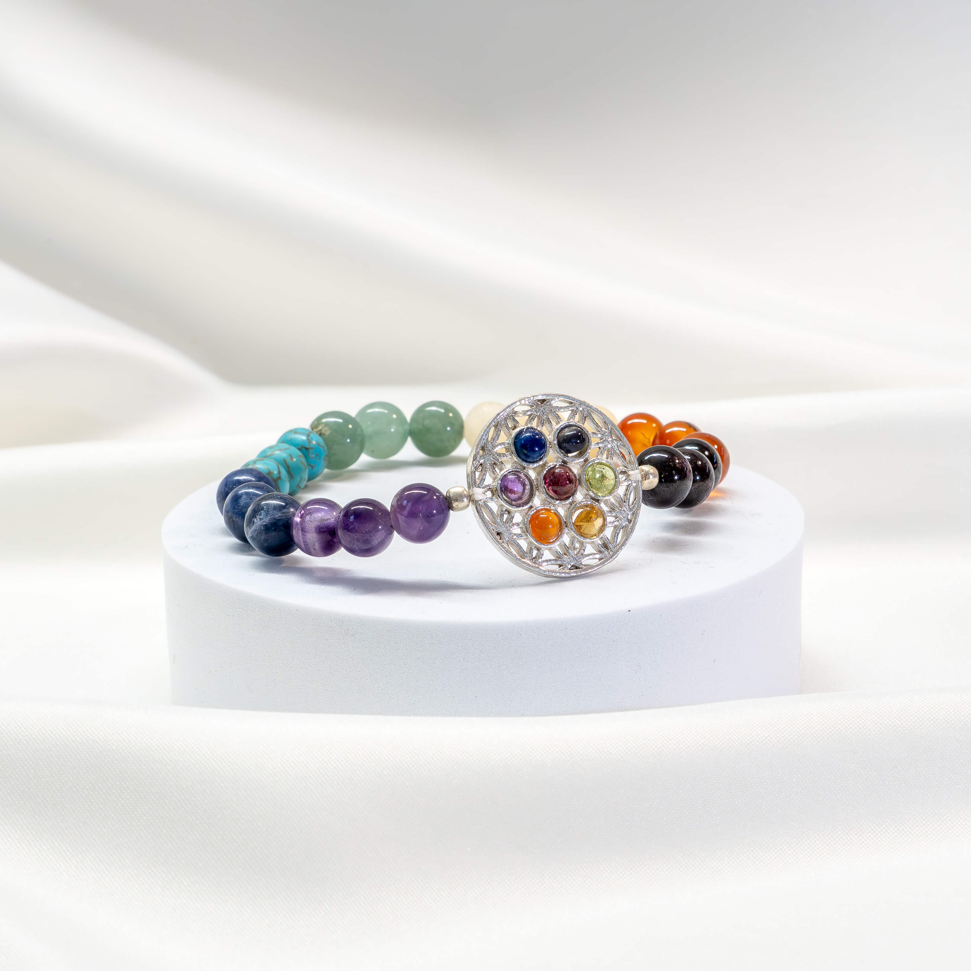Armband 7 Chakren Blume des Lebens