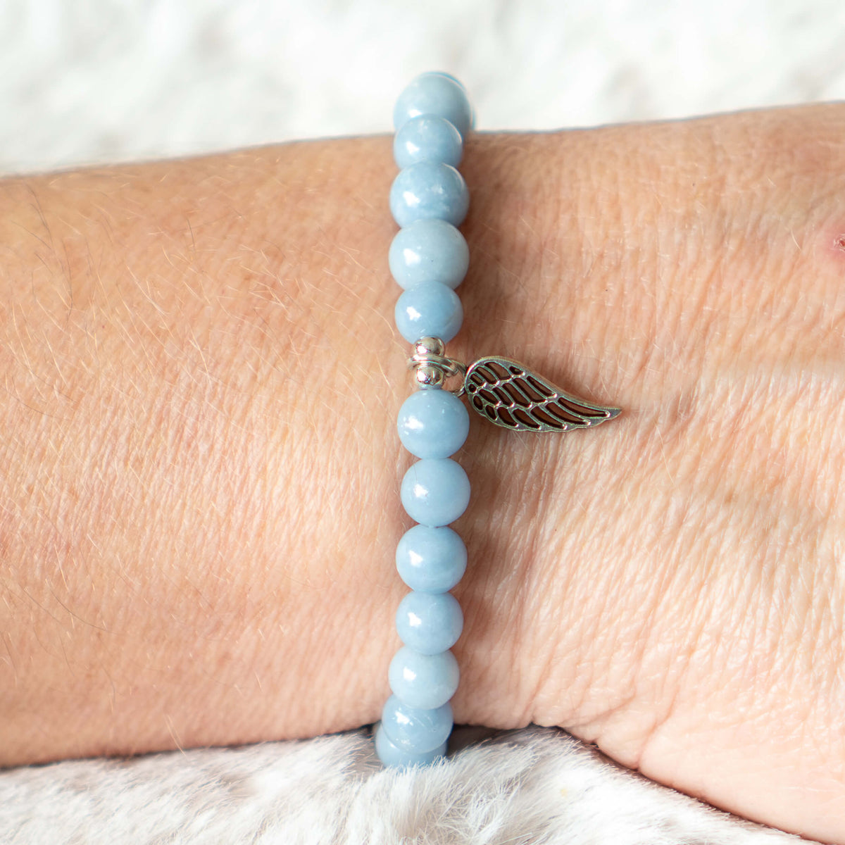 Armband Angelit mit Engelsflügeln