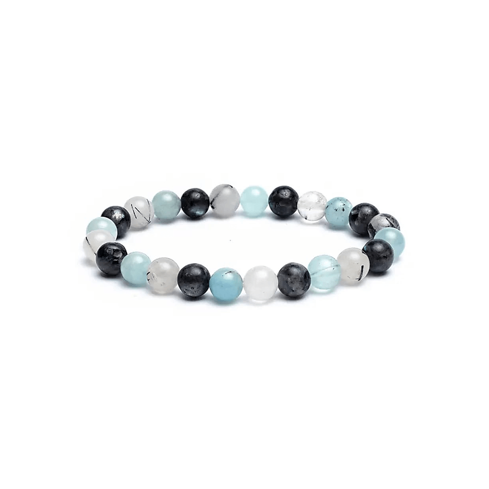 Armband Aquamarin/Labradorit/Turmalinquarz