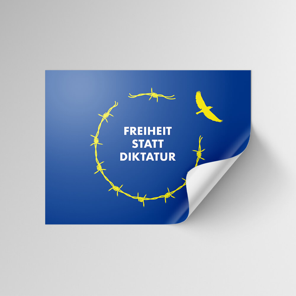 Aufkleber „Freiheit statt Diktatur“