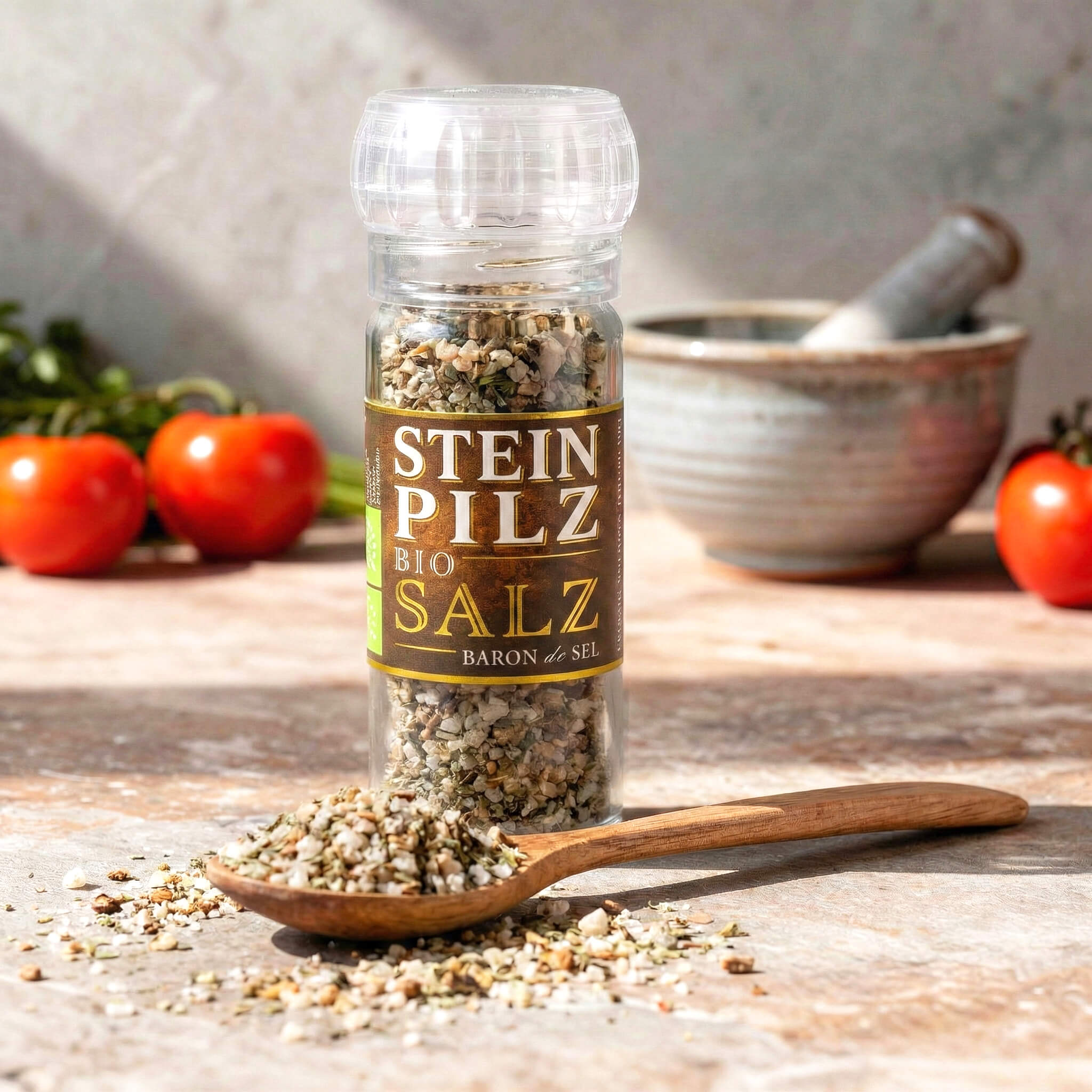 Bio Steinpilz Salz Keramikmühle