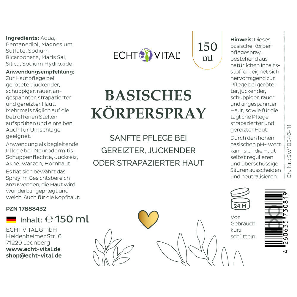 Basisches Körperspray mit Meersalz, Silicea und Natron