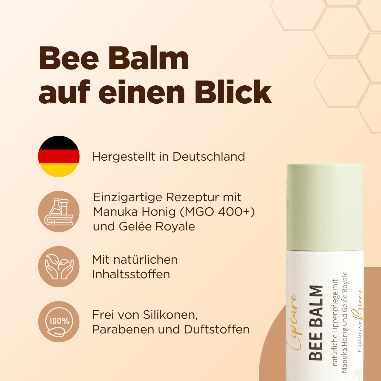 Bee Balm natürlicher Lippenpflegebalsam