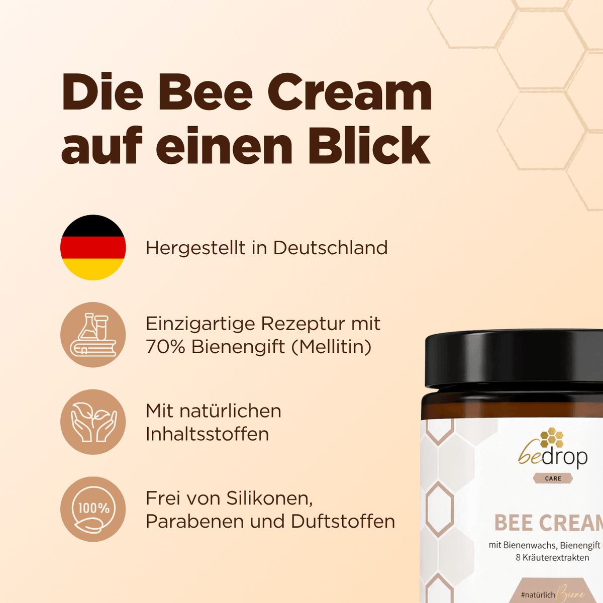 Bee Cream XXL Bienengiftsalbe und 8 Kräuterextrakten