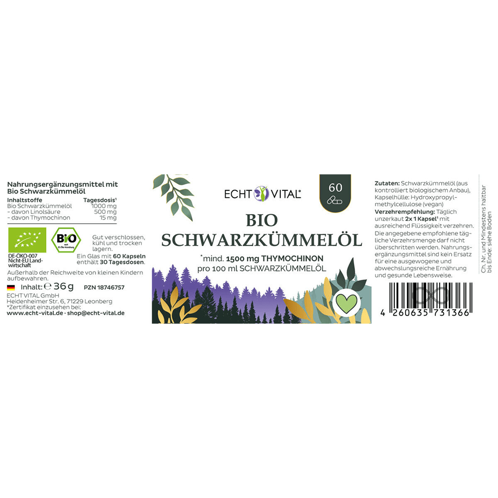 Bio Schwarzkümmelöl Kapseln