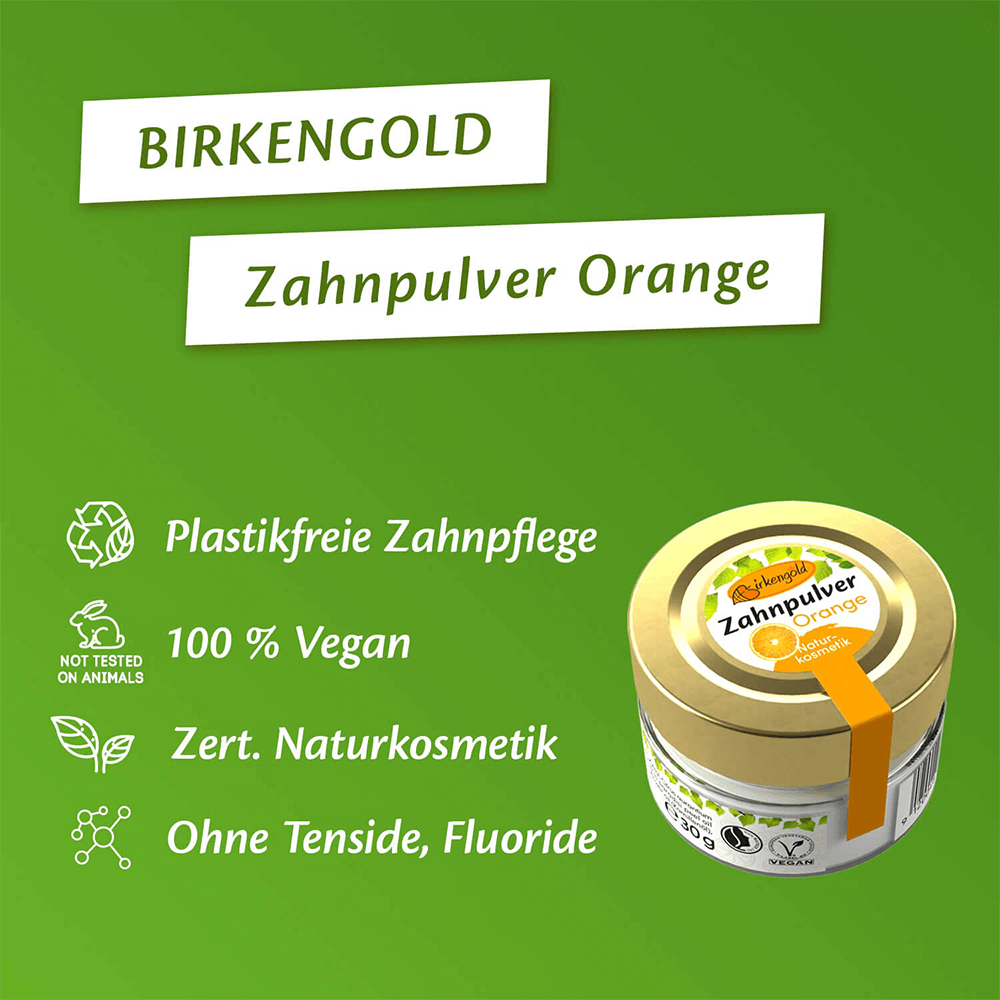 Fluoridfreies Zahnpulver Orange