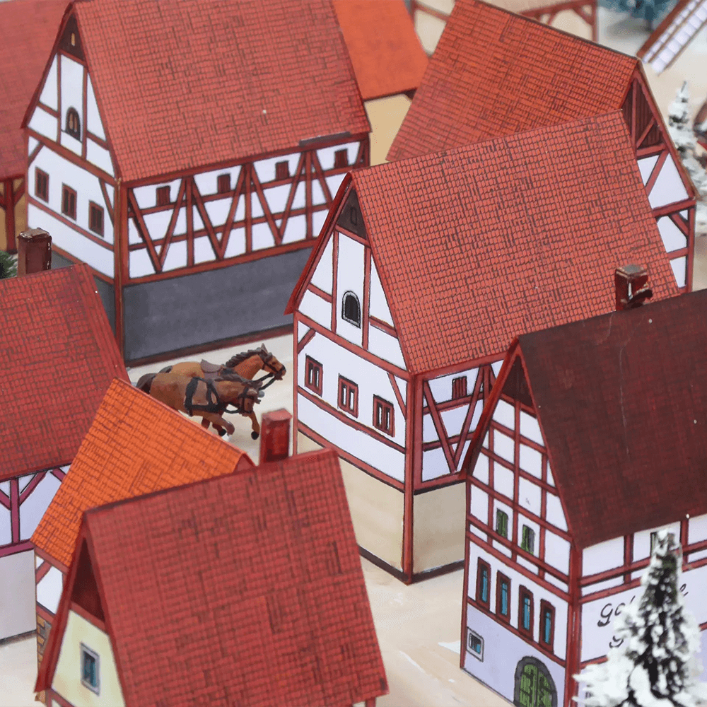 Das friedliche Dorf – Papiermodell