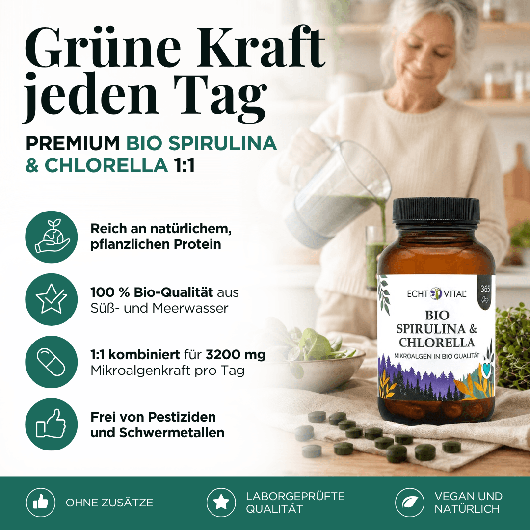 Bio Spirulina und Chlorella Presslinge 1:1