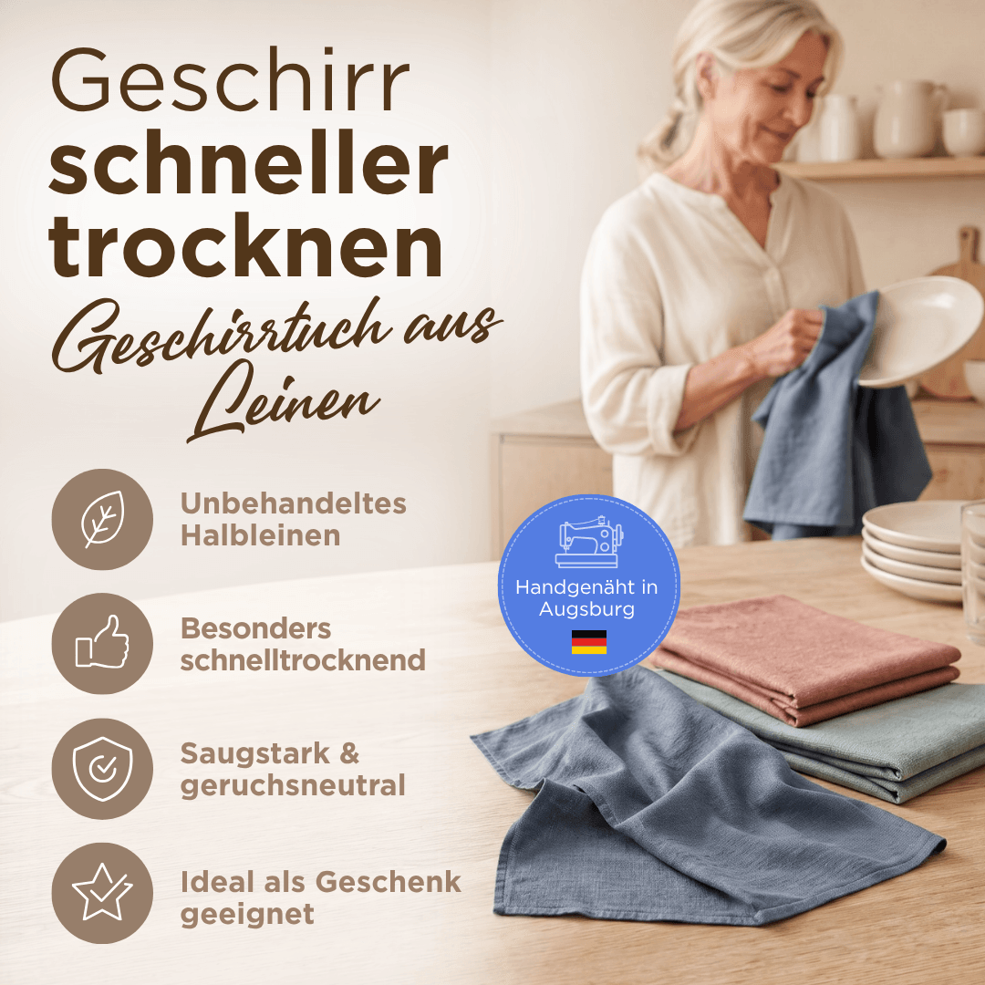 Geschirrtuch aus Halbleinen