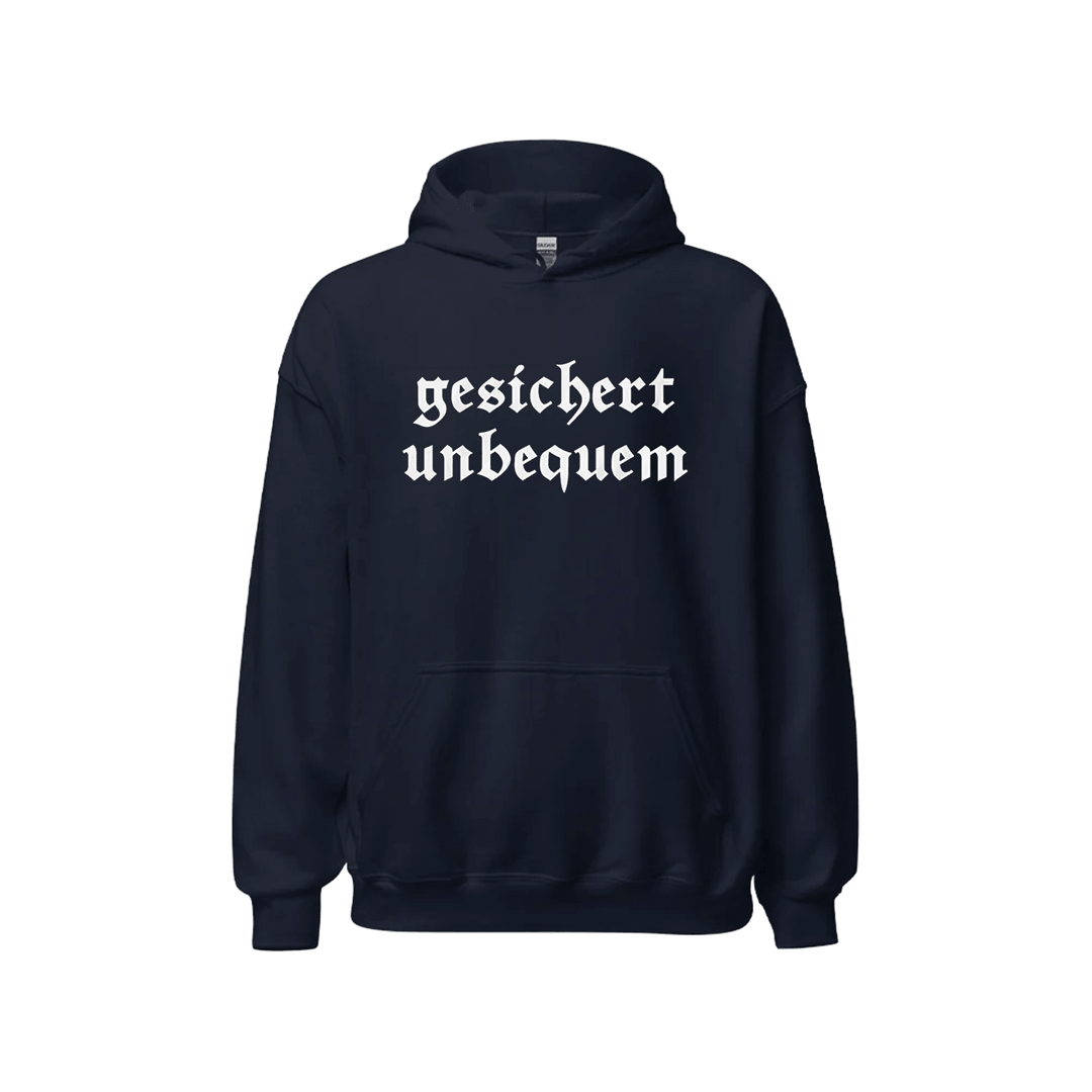Kapuzenpullover „Gesichert unbequem“