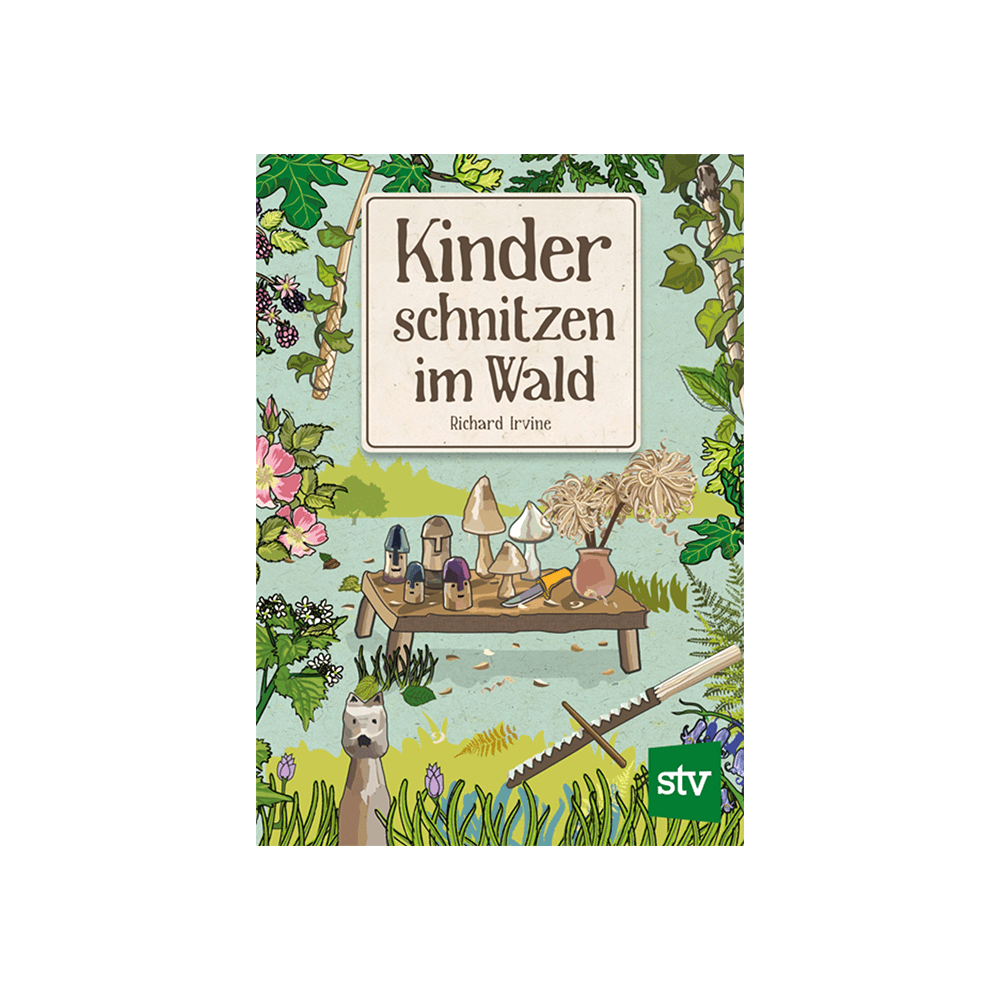 Kinder schnitzen im Wald