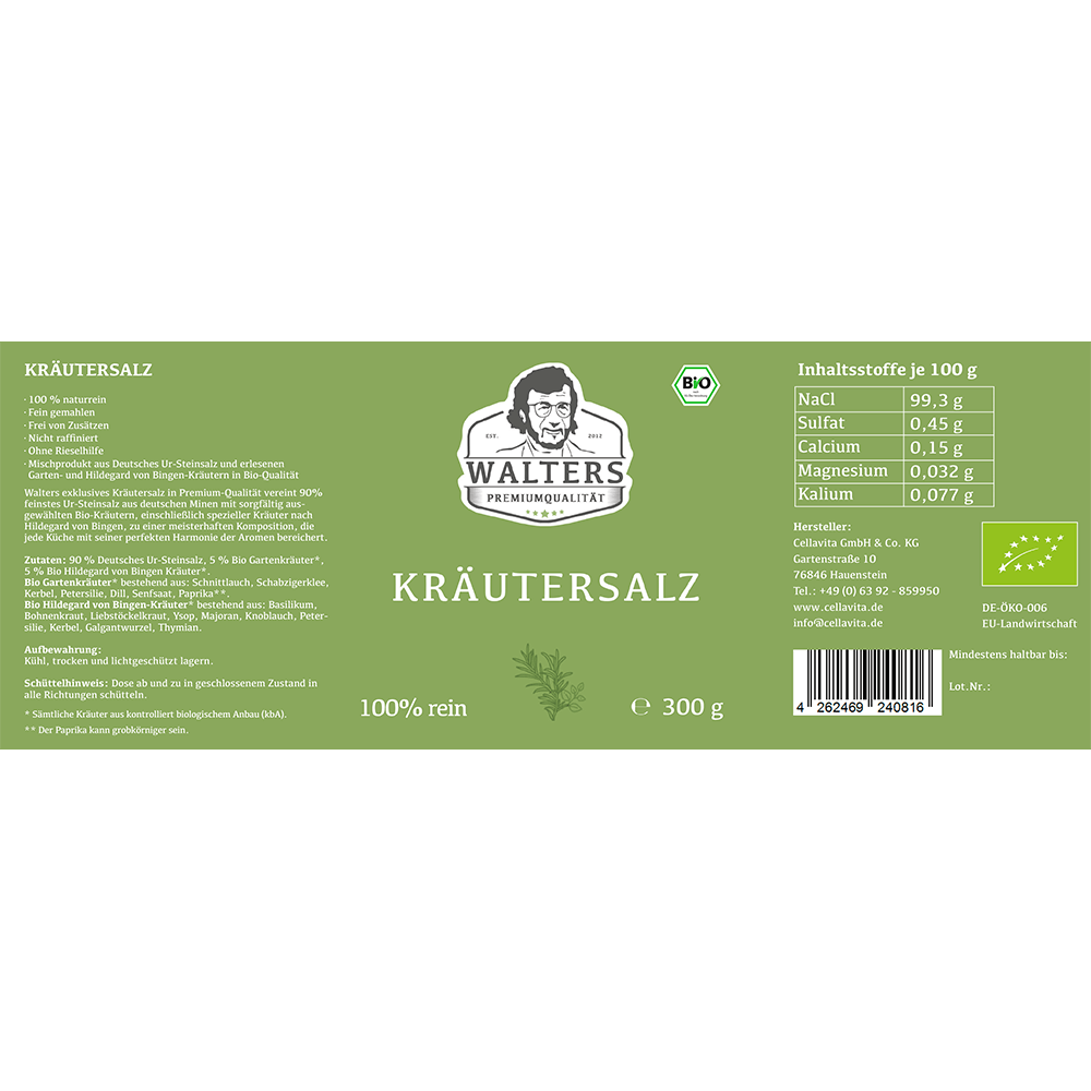 Kräutersalz mit deutschem Ur-Steinsalz und feinen Kräutern