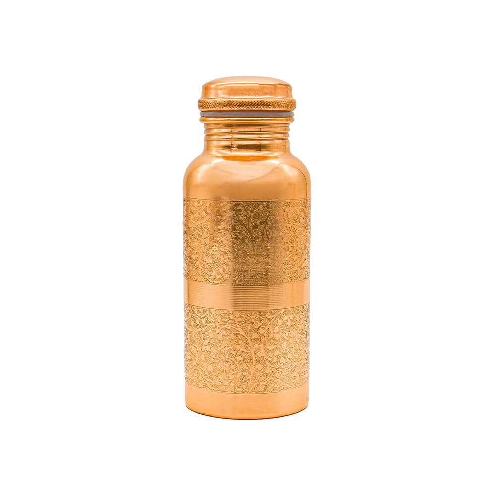 Kupferflasche mit Blumenmuster