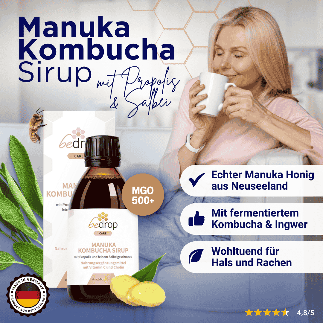 Manuka Kombucha Sirup mit Propolis und feinem Salbeigeschmack