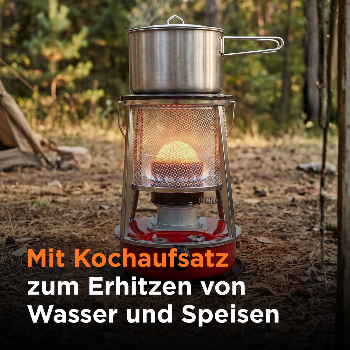 Notfallheizung mit Kochfunktion
