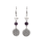 Ohrringe Bergkristall/Amethyst mit Blume des Lebens