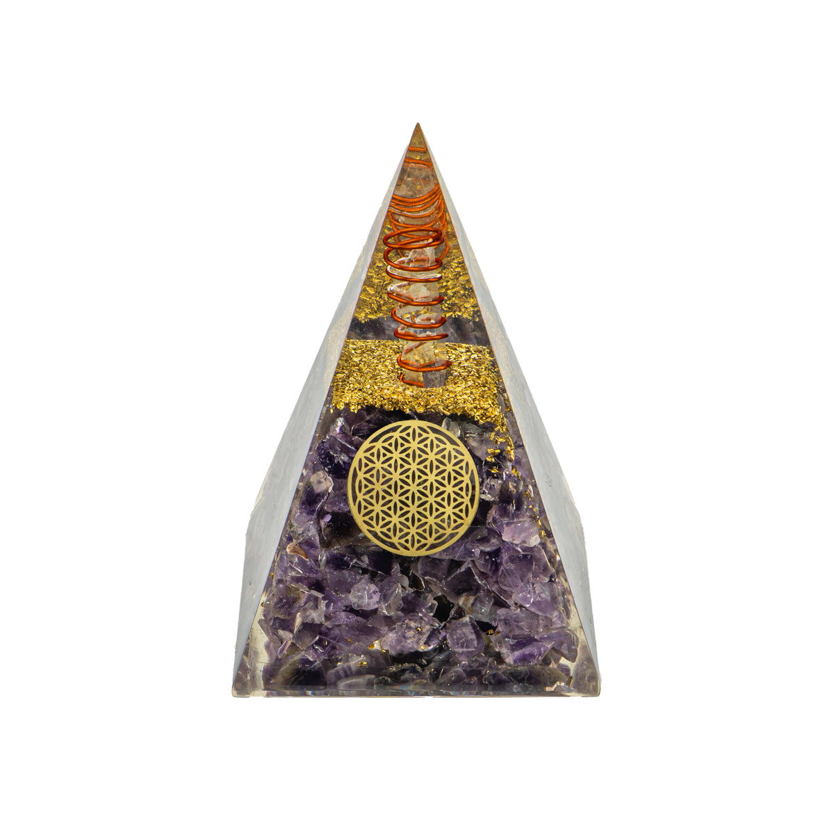 Orgonit Pyramide Amethyst Blume des Lebens