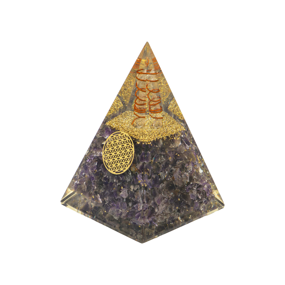 Orgonit Pyramide Amethyst Blume des Lebens