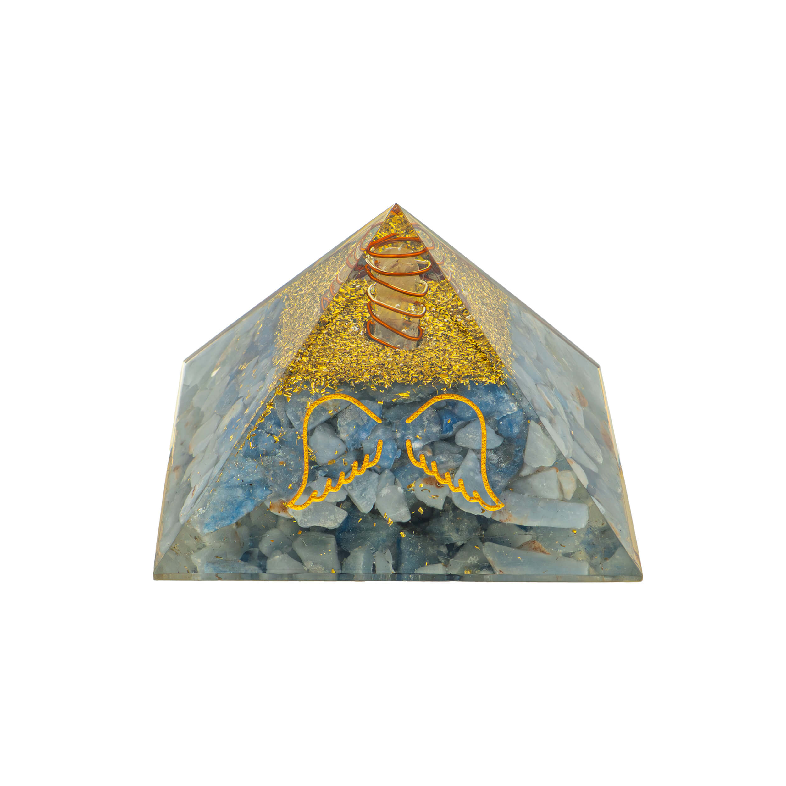 Orgonit Pyramide Angelit mit Engelsflügel