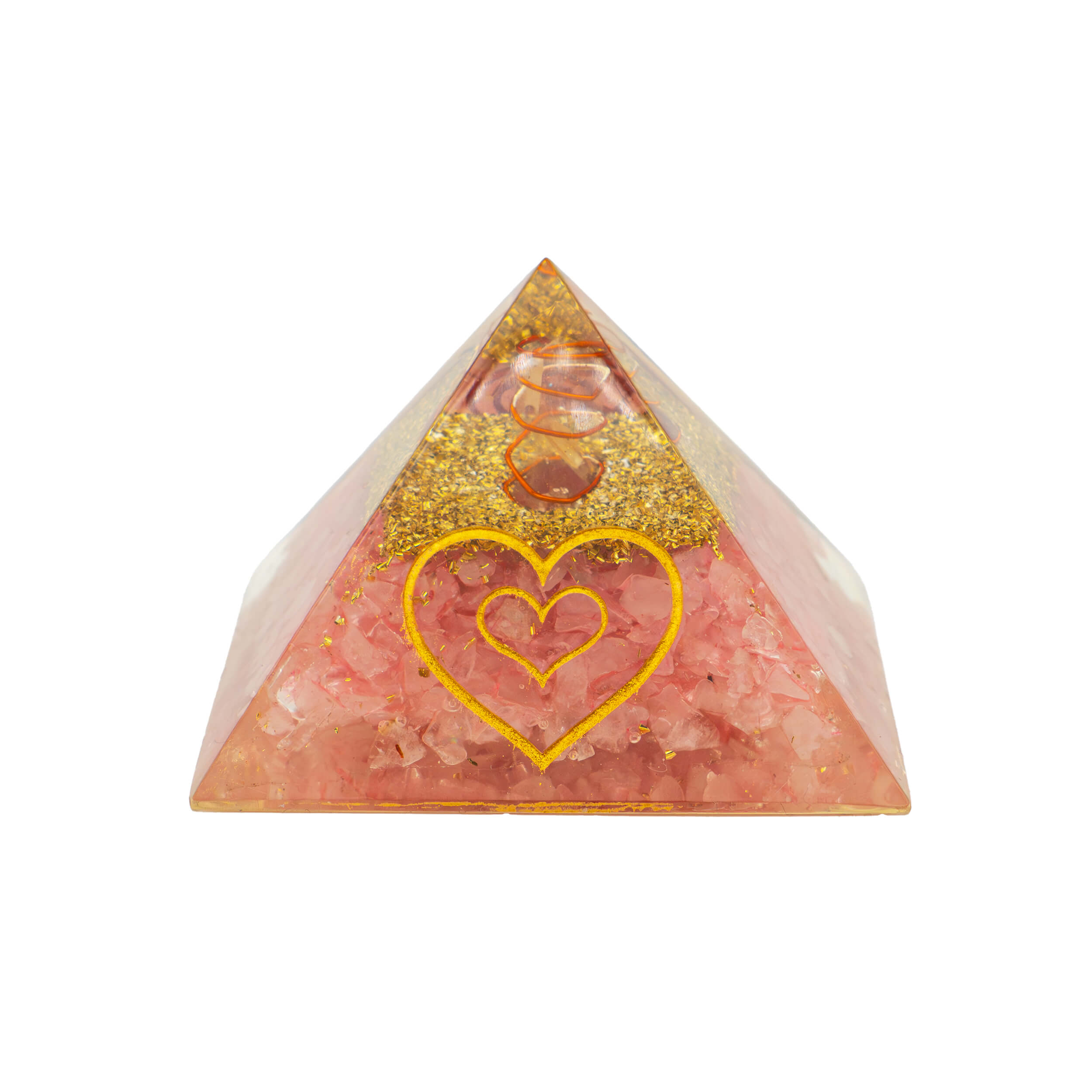 Orgonit Pyramide Rosenquarz mit Herz