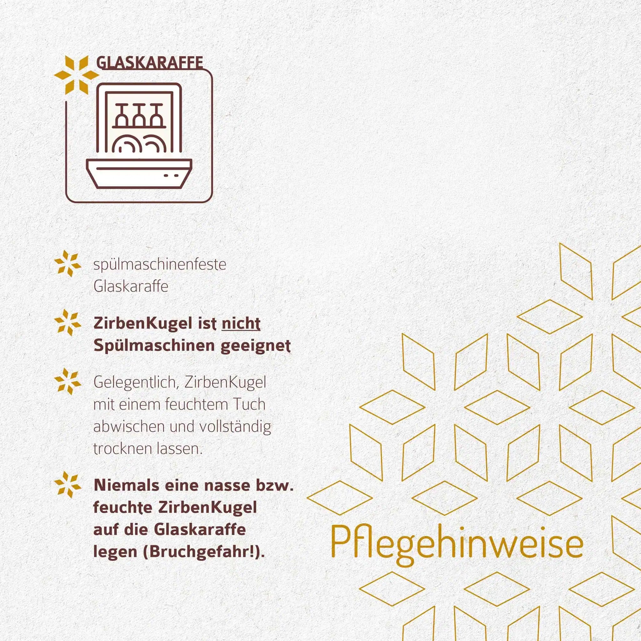 Zirbenkugel mit Glaskaraffe von Spiegelau