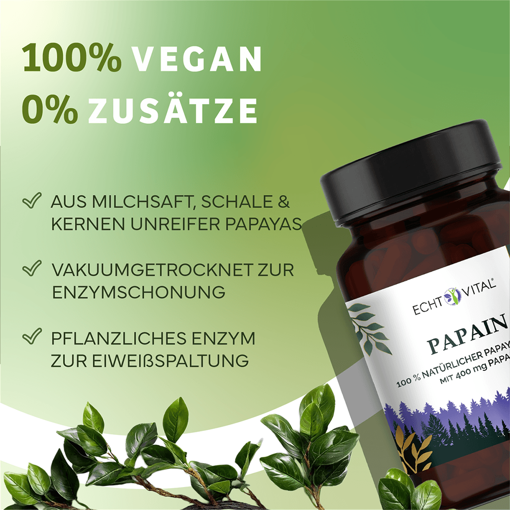 Papain Kapseln aus Papayas