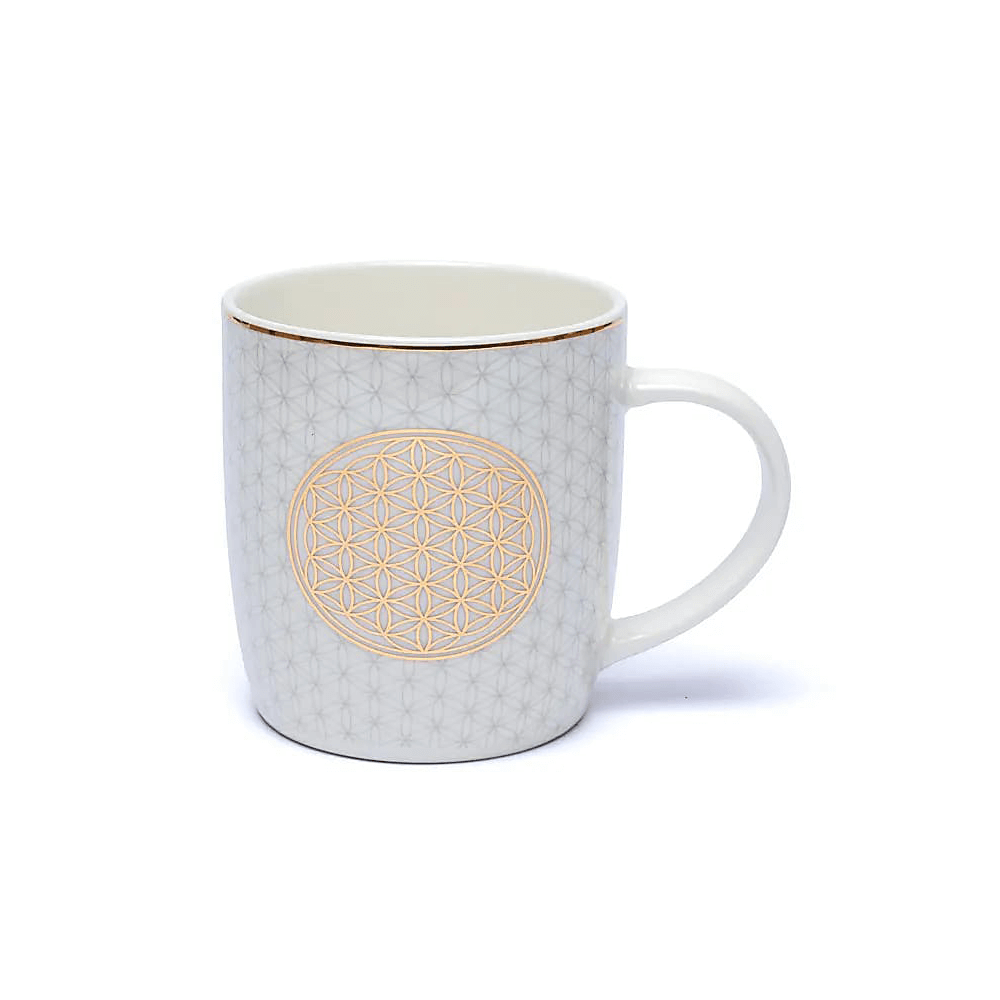 Teetasse mit Sieb Blume des Lebens