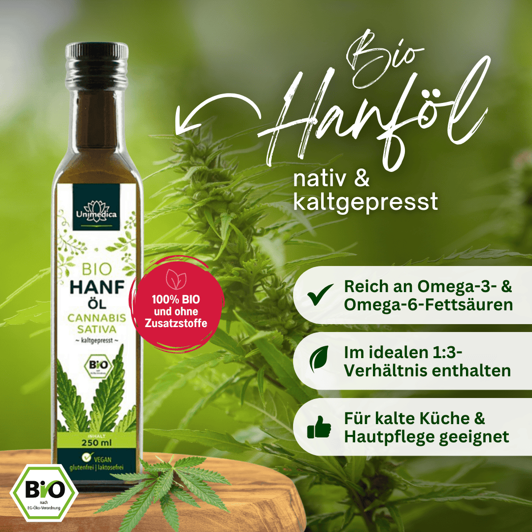 Bio Hanföl nativ und kaltgepresst