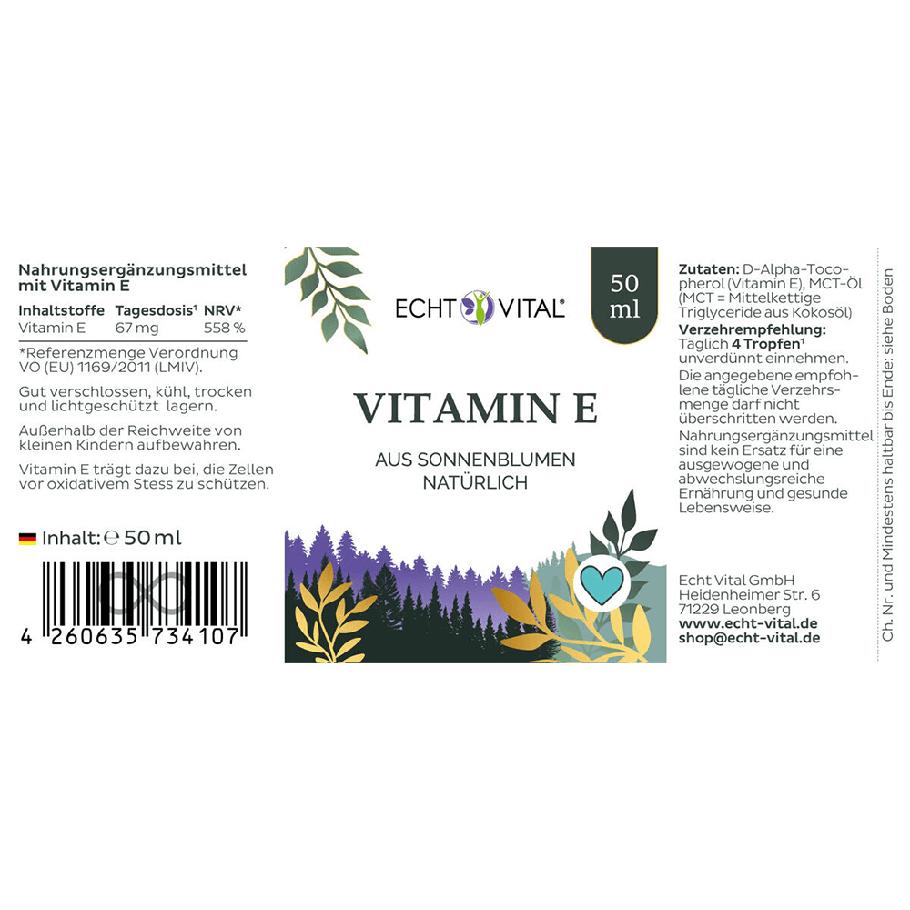 Vitamin E Tropfen aus Sonnenblumen